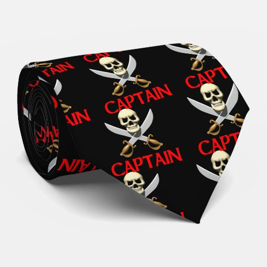 3D Pirate Kapitein Stropdas (Opgerold)