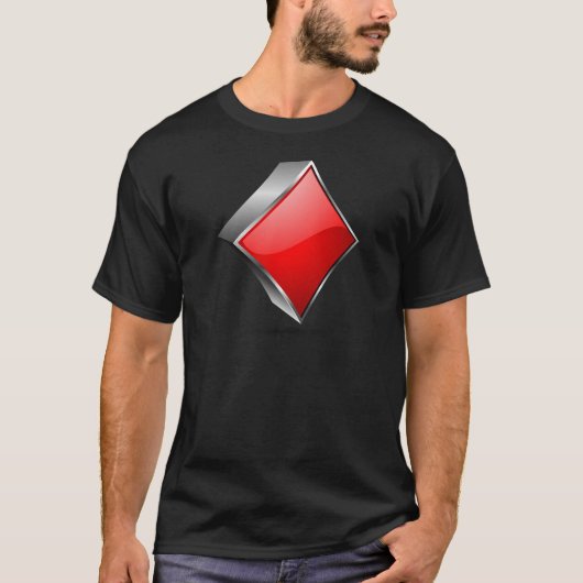 3D-pokersymbool met schaduw T-shirt (Voorkant)