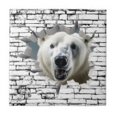 3D Polar Bear Wall Break Art – Realistic Safari Tegeltje (Voorkant)