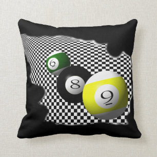 3D Poolballen Psychobabble Splash Kussen