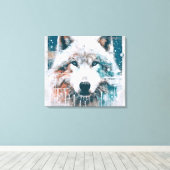 3D Poolwolf Canvas Afdruk (Insitu (Houten vloer))