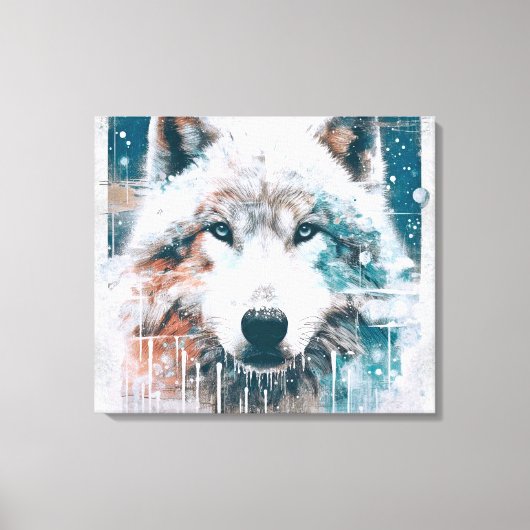 3D Poolwolf Canvas Afdruk (Voorkant)