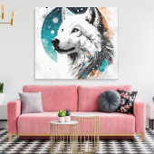 3D Poolwolf Canvas Afdruk (Insitu (Woonkamer))