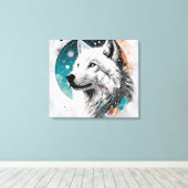 3D Poolwolf Canvas Afdruk (Insitu (Houten vloer))