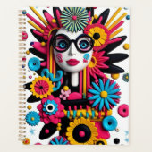 3D Pop Art Portrait – Kleurrijke Abstracte Vrouw m Planner (Voorkant)