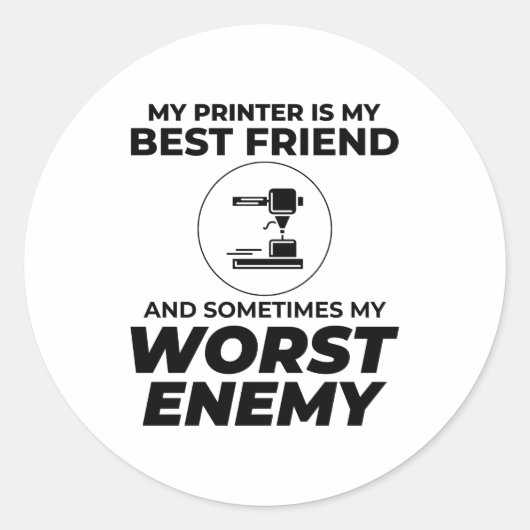 3D Printen Printer Operator Grappig Ronde Sticker (Voorkant)