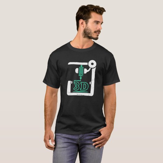 3D Printer CNC G Code 3D Printer T-shirt (Voorkant volledig)