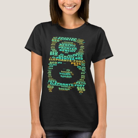 3D-printer hot end woordwolk 1 T-shirt (Voorkant)