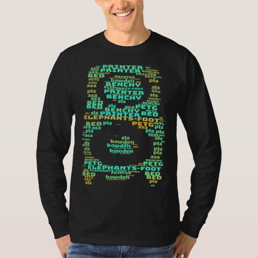 3D-printer hot end woordwolk 1 T-shirt (Voorkant)