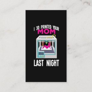 3D Printer Printing Engineer Drukt je moeder af Visitekaartje