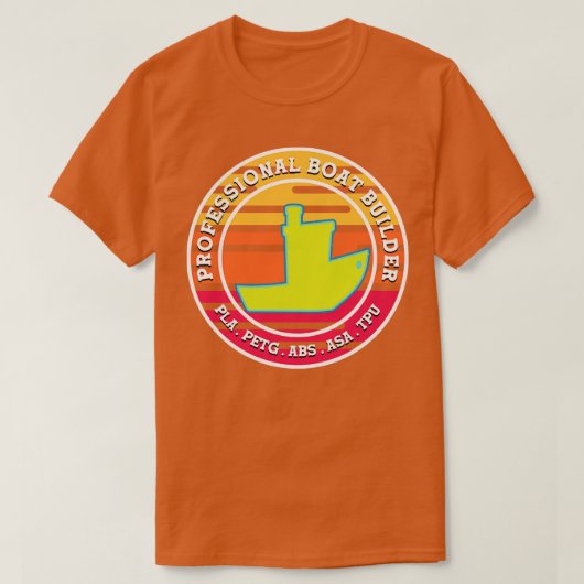 3D Printing Benchy Professionele Bootbouwer T-shirt (Design voorkant)