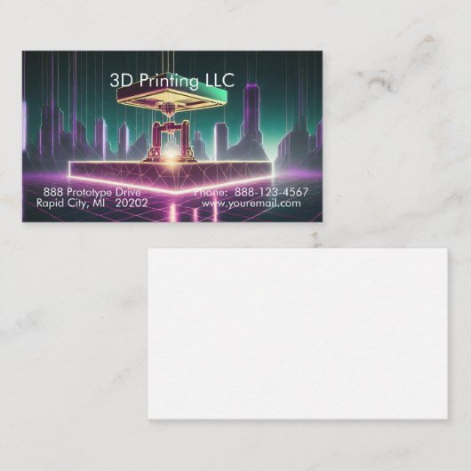 3D printing machine Visitekaartje (Voorkant / Achterkant)