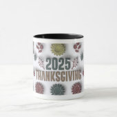 3D Puffy 2025 Thanksgiving Mok Kunst (Midden)
