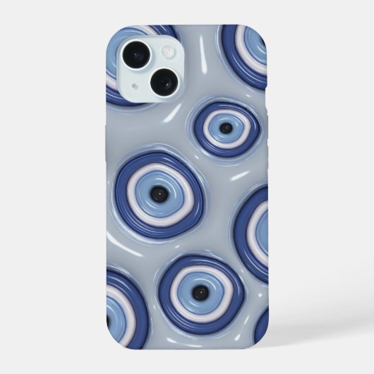 3D Puffy Evil Eye Positieve Vibes Telefoon Case iPhone 15 Case (Achterkant)