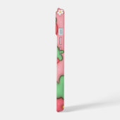 3D Puffy Roze Aardbei Esthetische Telefoon Case iPhone 15 Case (Linkerkant)