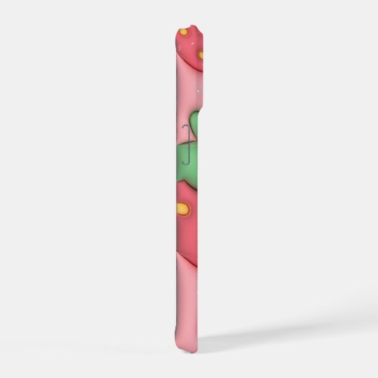 3D Puffy Roze Aardbei Esthetische Telefoon Case iPhone 15 Case (Rechterkant)