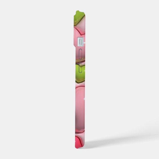 3D Puffy Roze Liefde Hart Telefoon Case iPhone 15 Case (Linkerkant)