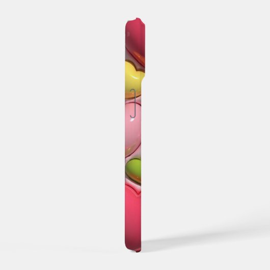 3D Puffy Roze Liefde Hart Telefoon Case iPhone 15 Case (Rechterkant)