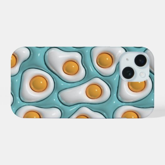 3D Puffy Zonnige Side Up Mint Telefoon Case iPhone 15 Case (Achterkant horizontaal)