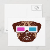 3D Pug Briefkaart (Voorkant / Achterkant)
