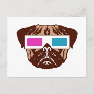 3D Pug Briefkaart