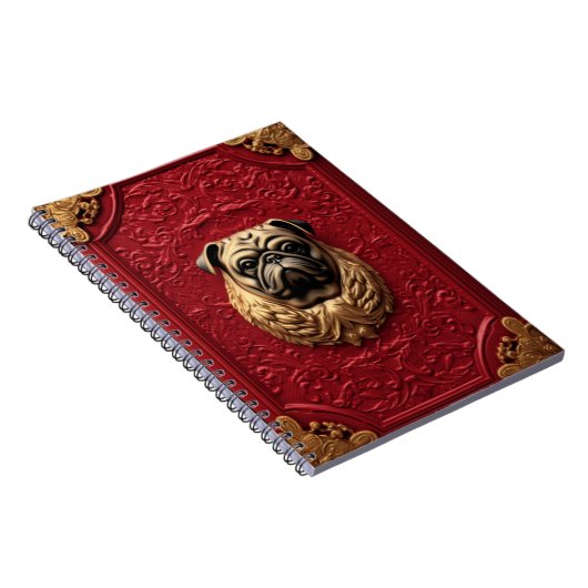 3d Pug Golden Notitieboek (Rechterzijde)