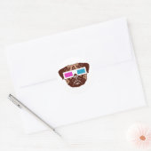 3D Pug Ronde Sticker (Envelop)