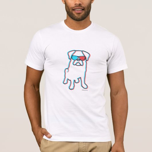 3D Pug T-shirt (Voorkant)