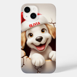 3D Puppy Kerstmis Case-Mate iPhone 14 Hoesje