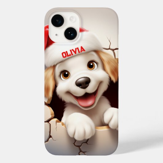 3D Puppy Kerstmis Case-Mate iPhone Case (Achterkant)