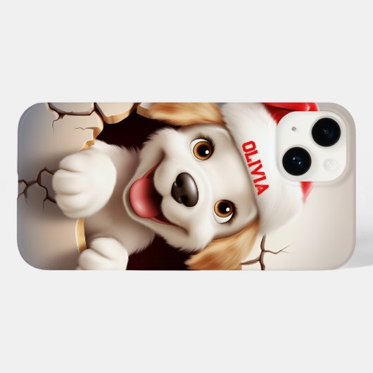 3D Puppy Kerstmis Case-Mate iPhone Case (Achterkant (horizontaal))