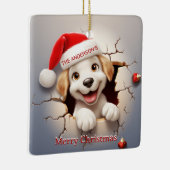 3D Puppy Kerstmis Keramisch Ornament (Rechts)
