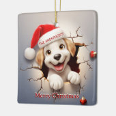 3D Puppy Kerstmis Keramisch Ornament (Links)