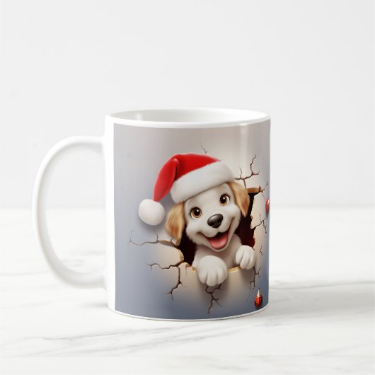 3D Puppy Kerstmis Koffiemok (Links)