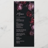 3D Purple and Dark Red Peony Wedding Menu (Voorkant)