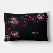 3D Purple Red Peonies Black Background Etui (Achterkant)