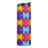 3D puzzel & Faux glitter Thermische Tumbler Thermosbeker (Gedraaid links)