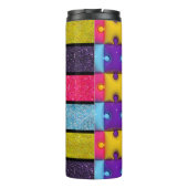 3D puzzel & Faux glitter Thermische Tumbler Thermosbeker (Achterkant)