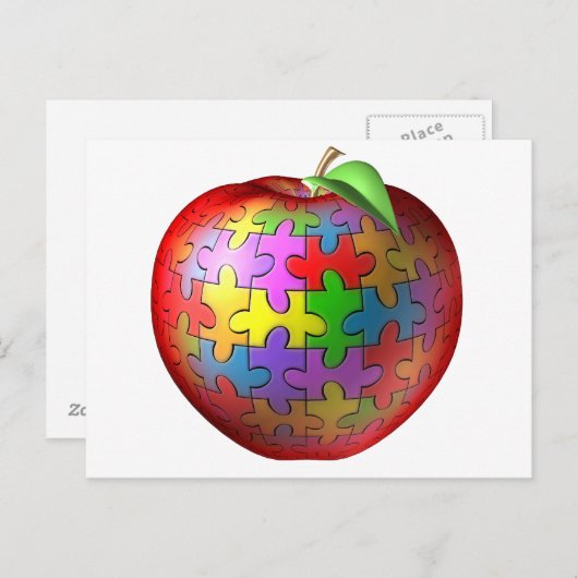 3D Puzzle Apple Briefkaart (Voorkant / Achterkant)