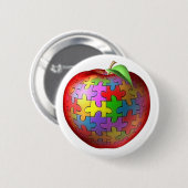 3D Puzzle Apple Ronde Button 5,7 Cm (Voorkant /achterkant)