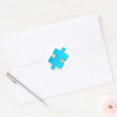 3D Puzzle Piece (Metallic Blue) Ronde Sticker (Envelop)