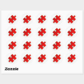 3D Puzzle Piece (Metallic Red) Klassieke ronde Sti Sticker (Vel)