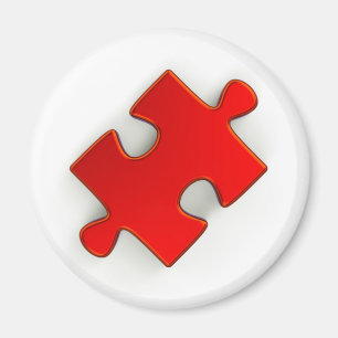 3D Puzzle Piece (Metallic Red) Magneet