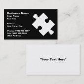 3D Puzzle Piece (White on Black BG) Visitekaartje (Voorkant / Achterkant)