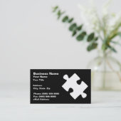 3D Puzzle Piece (White on Black BG) Visitekaartje (Staand voorkant)