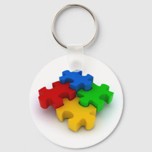 3D Puzzle Piecks Autism Awareness Sleutelhanger