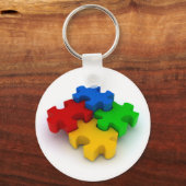 3D Puzzle Piecks Autism Awareness Sleutelhanger (Voorkant)