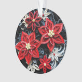 3d Quilled Paper Art Christmas Flower Ornament (voorkant)