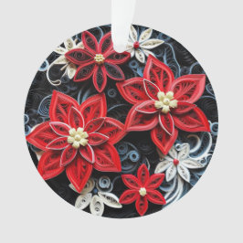 3d Quilled Paper Art Christmas Flower Ornament