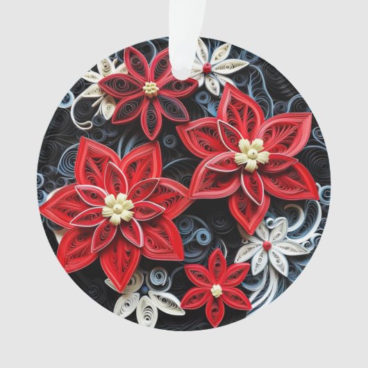 3d Quilled Paper Art Christmas Flower Ornament (voorkant)